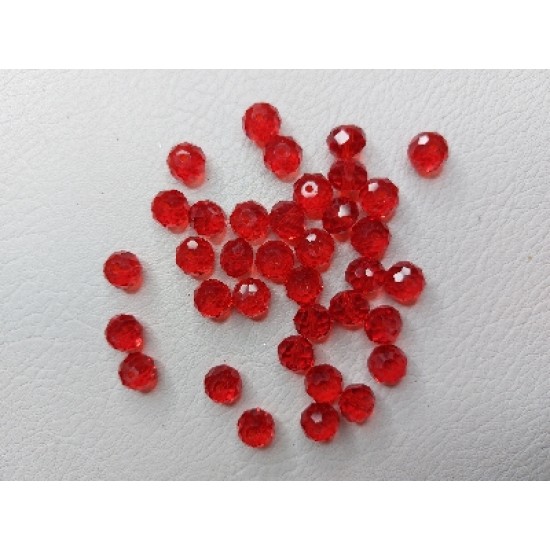 Бусины стеклянные, прозрачные, на леске "Rondelle" 10 мм красный, цена за 10 шт